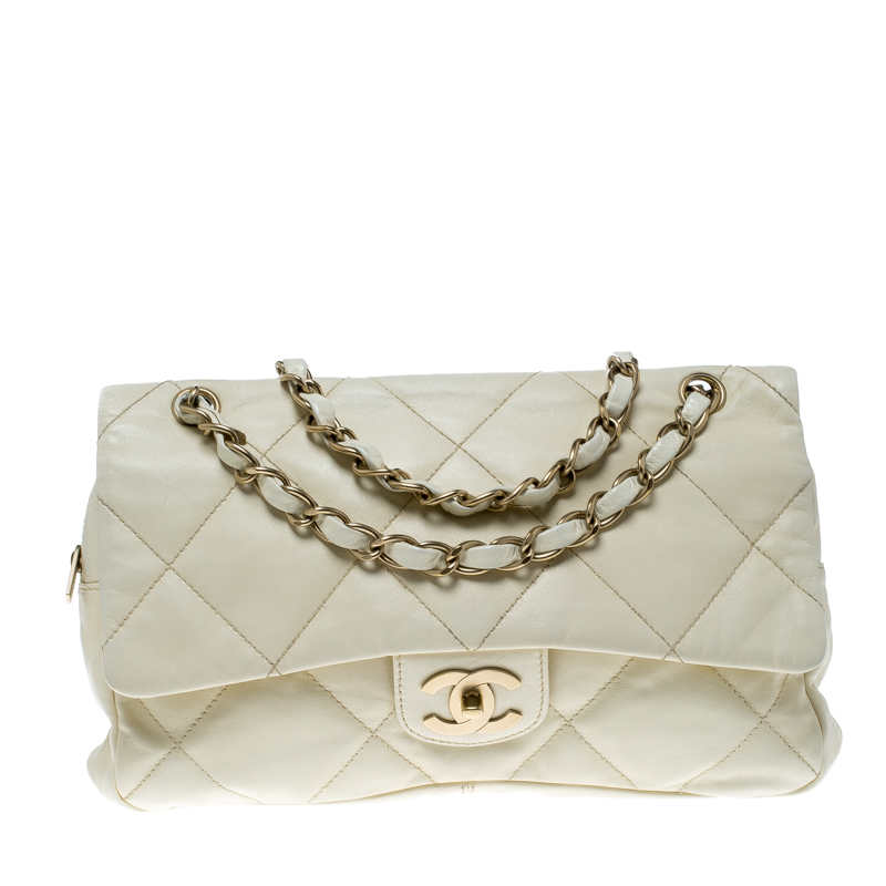 Cream Leather Handbags For Women