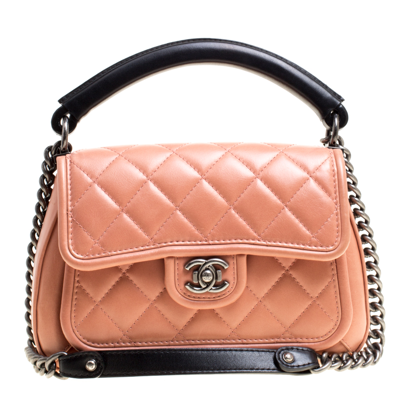 pink top handle chanel bag