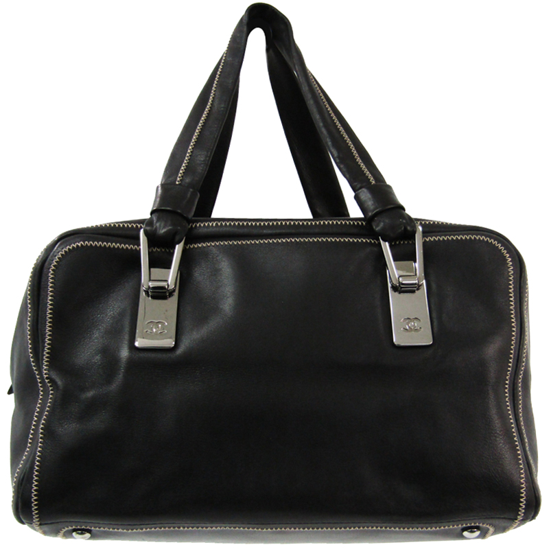 Chanel Black Leather Satchel Bag