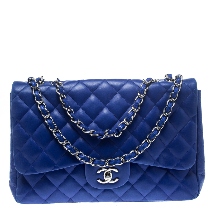 Chanel Blue Quilted Leather Jumbo Classic Double Flap Bag Chanel | The ...