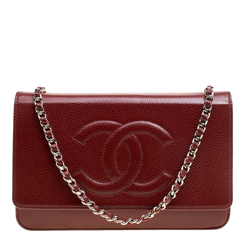 deep red clutch bag