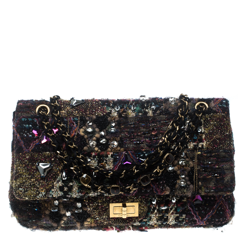 Chanel Multicolor Tweed and Jeweled Limited Edition Lesage Reissue Flap Bag 