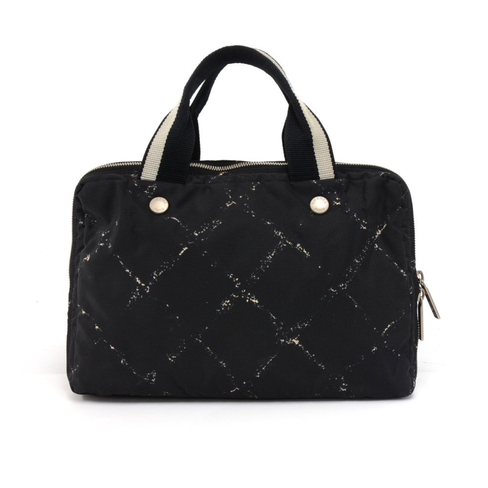 Chanel Black Nylon Travel Line Satchel Bag Chanel
