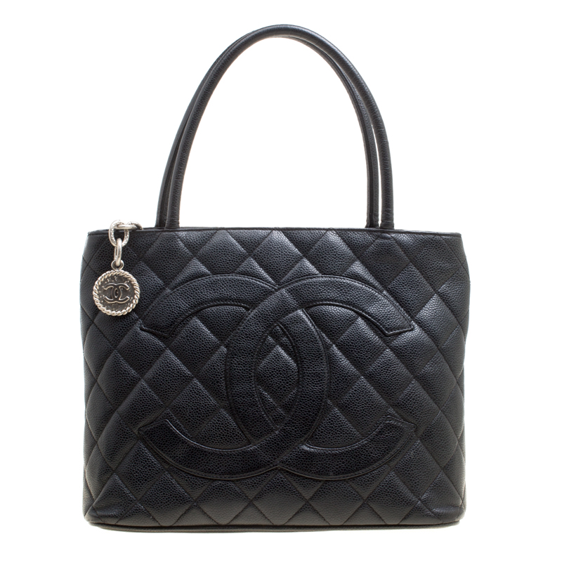 Chanel Black Quilted Caviar Medallion Tote Chanel | TLC