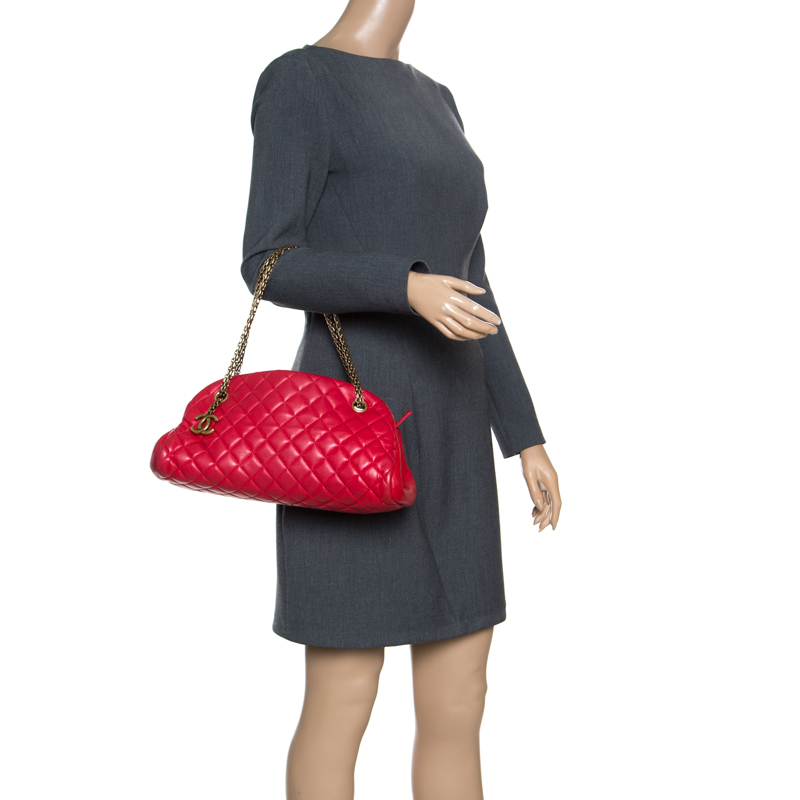 Chanel Medium Trendy Bowling Bag - Red Handle Bags, Handbags - CHA794448