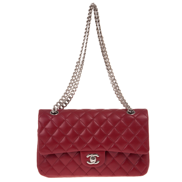 Pre Owned Chanel Red Classic Double Flap Bag