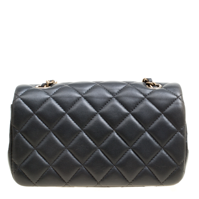 Chanel Grey Quilted Leather Mini Flap Shoulder Bag Chanel