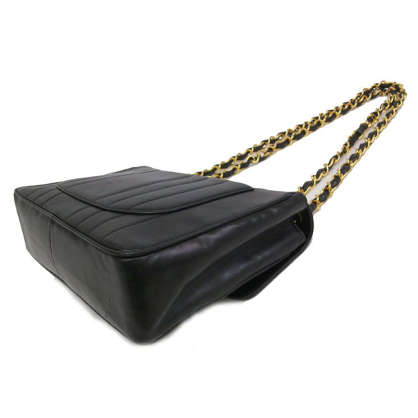 Chanel Black Vintage Vertical Quilt Mademoiselle Flap Bag Chanel