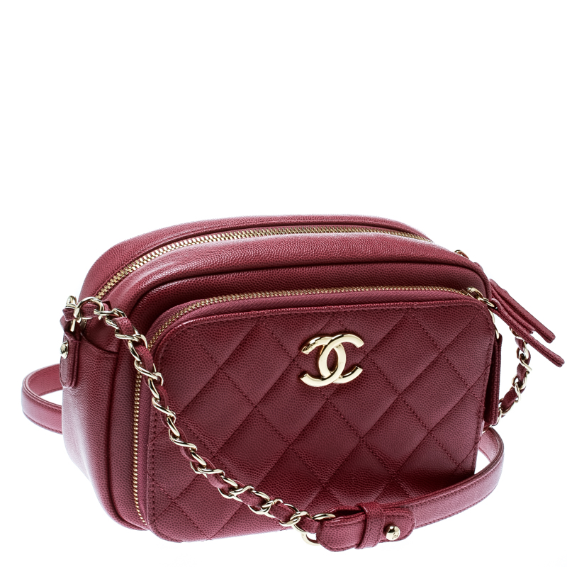 Chanel Pink Quilted Leather Business Affinity Camera Case Shoulder Bag  Chanel