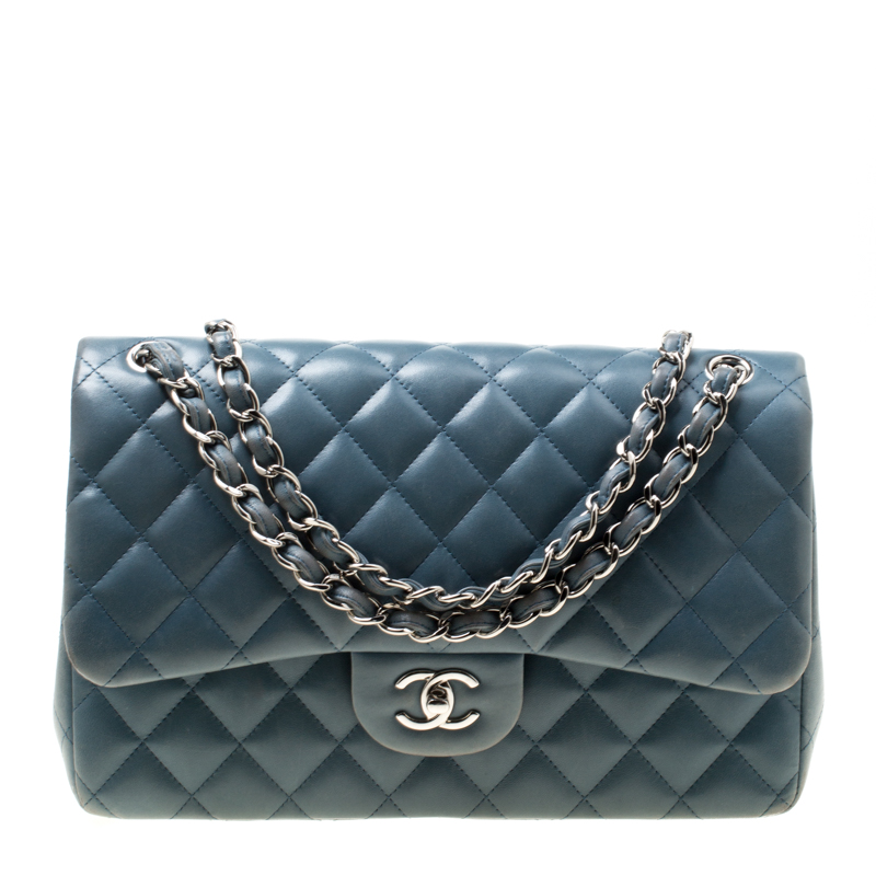 Chanel Blue Quilted Leather Jumbo Classic Double Flap Bag Chanel | TLC