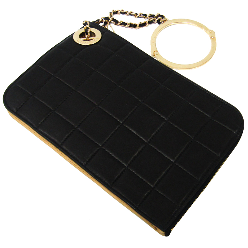 

Chanel Black Bar Quilted Leather Evening Clutch