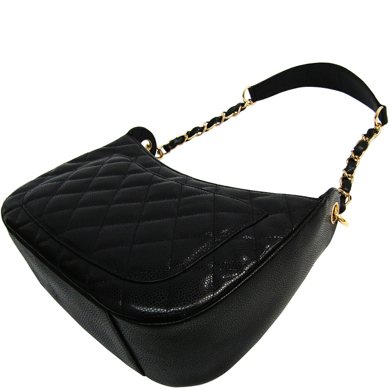 

Chanel Black Quilted Caviar CC Shoulder Bag