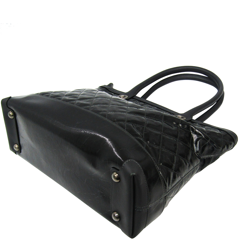 

Chanel Black Quilted Coated Canvas Tote