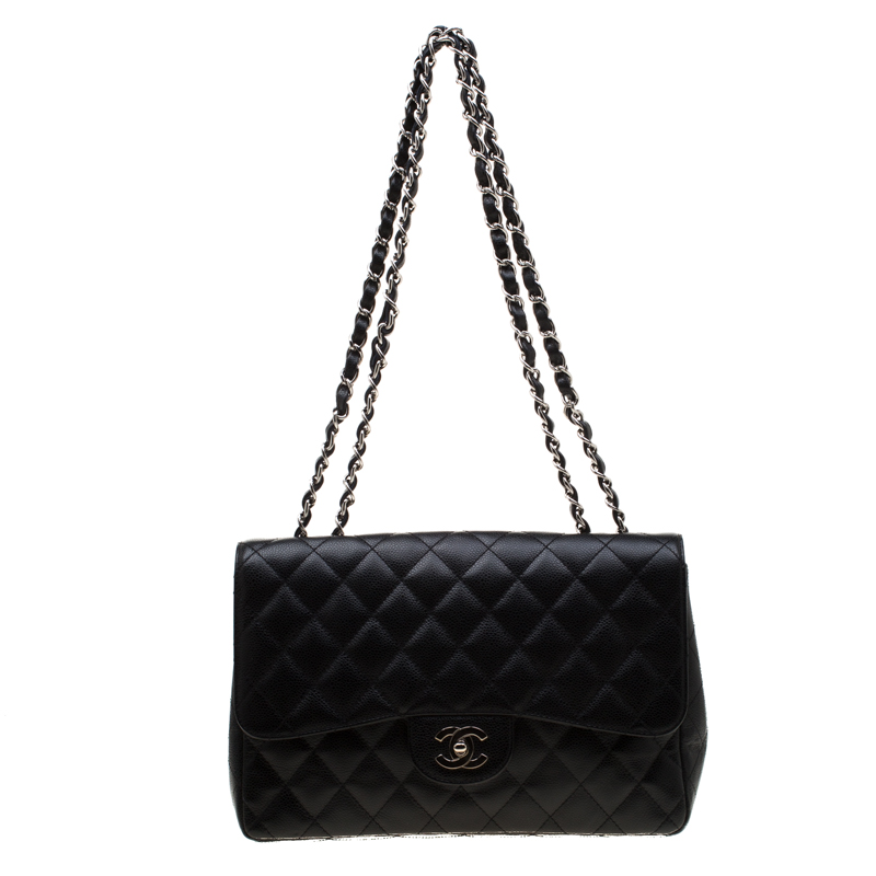مملوكة مسبقًا Chanel Black Quilted Leather Classic Single Flap Bag