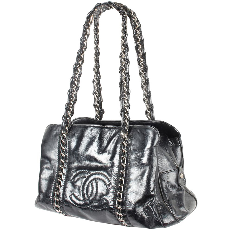 

Chanel Black Patent Leather Tote Bag
