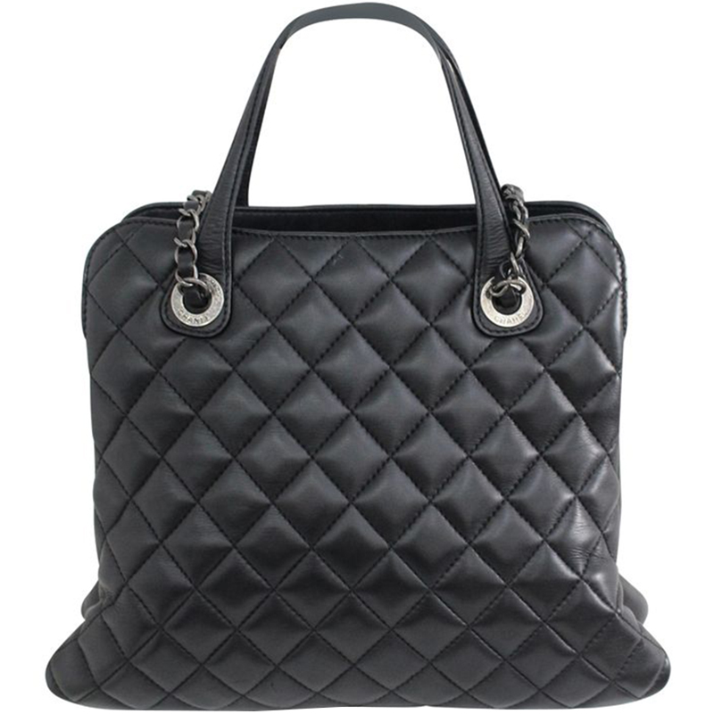 

Chanel Black Quilted Leather With CC Logo Shoulder Bag
