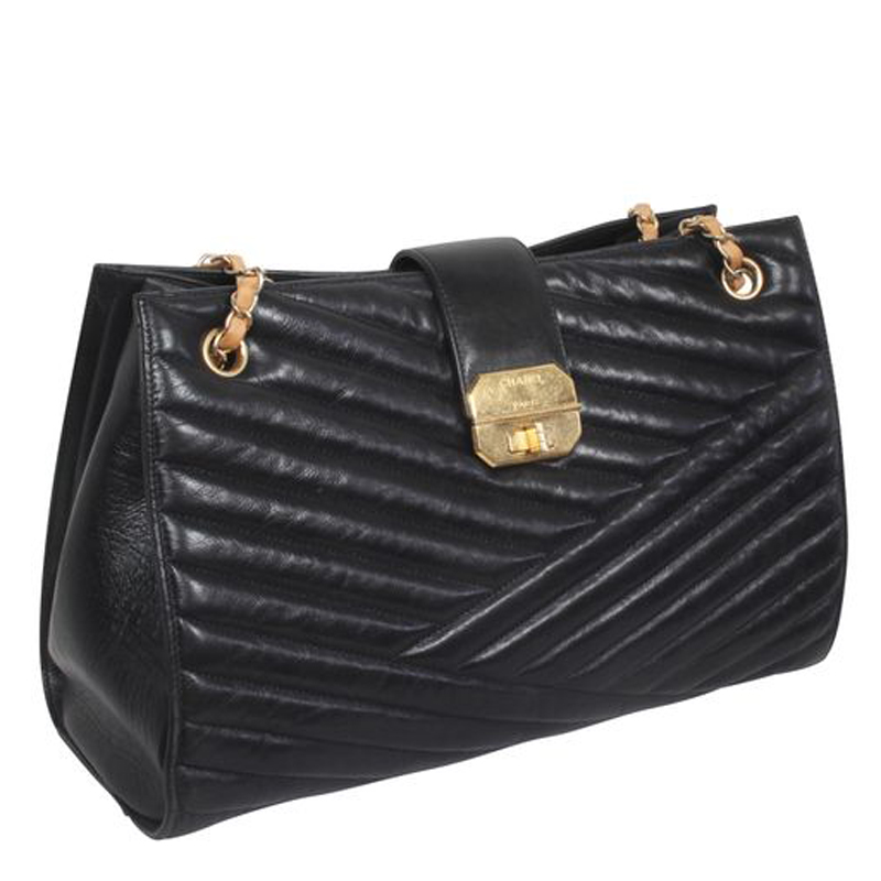 

Chanel Black Quilted Leather Tote Bag