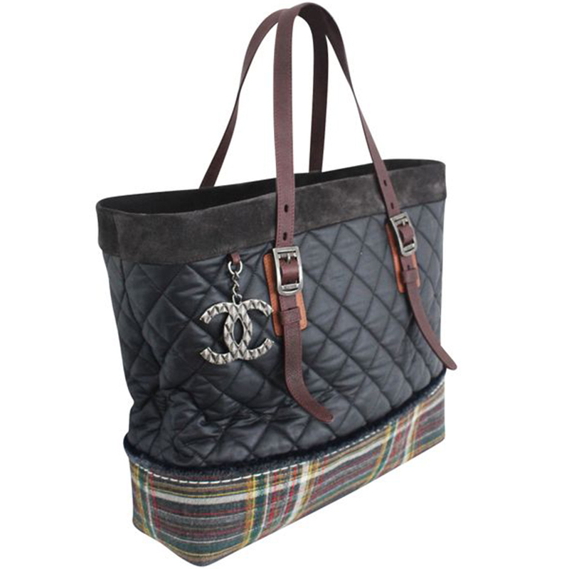 

Chanel Multicolor Quilted Coated Canvas and Striped Fabric  Paris-Edinburgh Tote