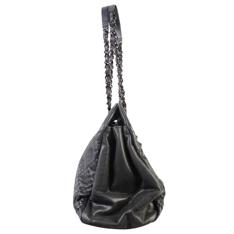 

Chanel Black Quilted Leather Bowling Tote