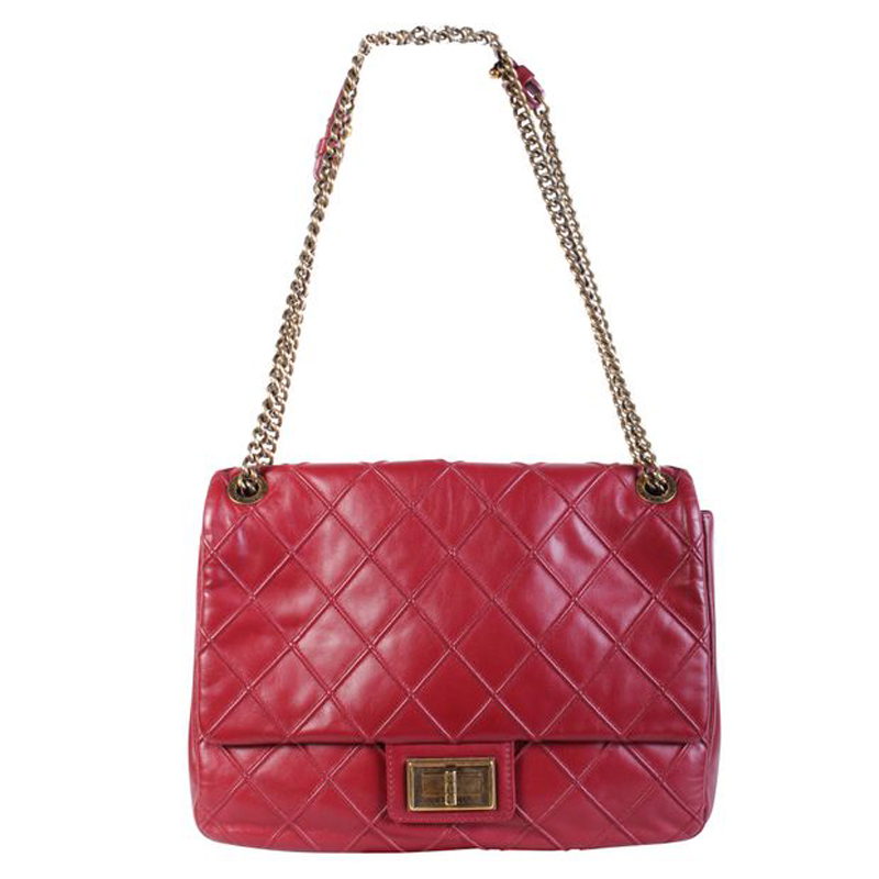 Pre-owned Chanel Red Quilted Leather Shoulder Bag