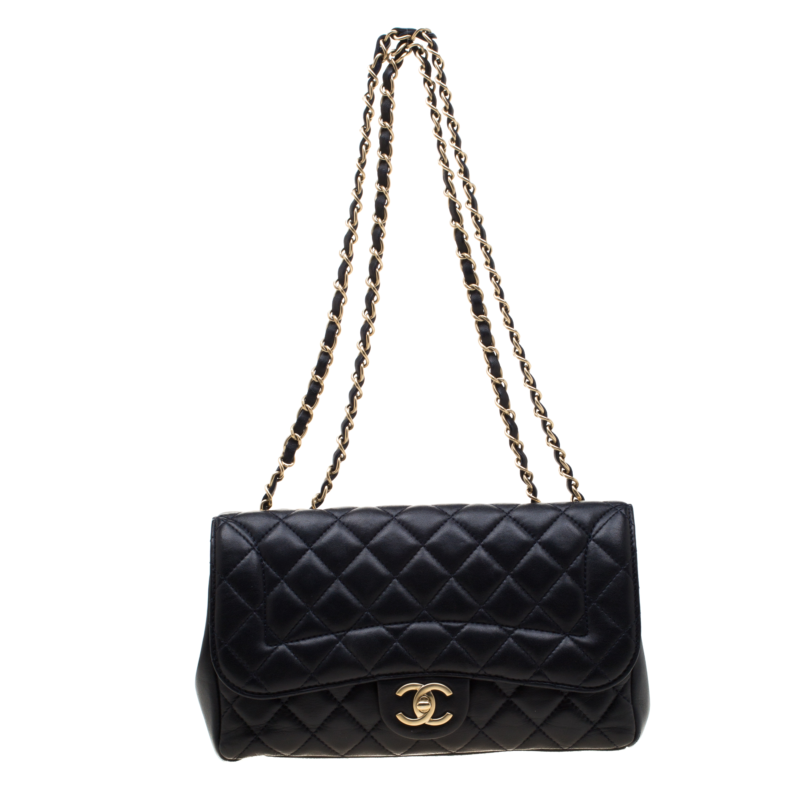 Chanel Navy Blue Quilted Leather Mademoiselle Chic Flap Shoulder Bag