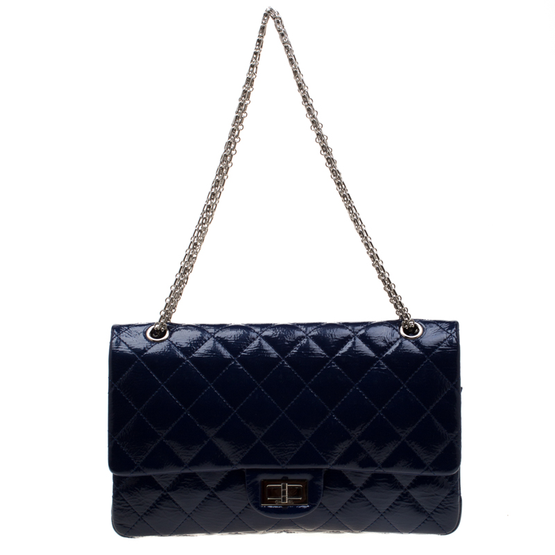Chanel Blue Quilted Patent Leather Reissue 227 Flap Bag Chanel | TLC