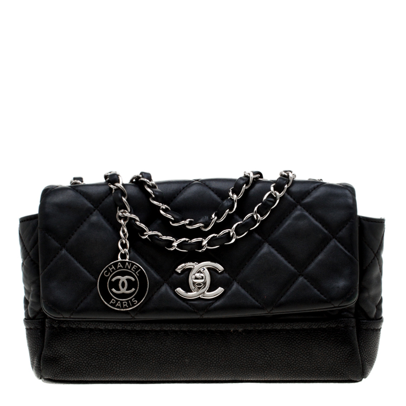 Pre Owned Chanel Black Quilted Leather Classic Single Flap Bag