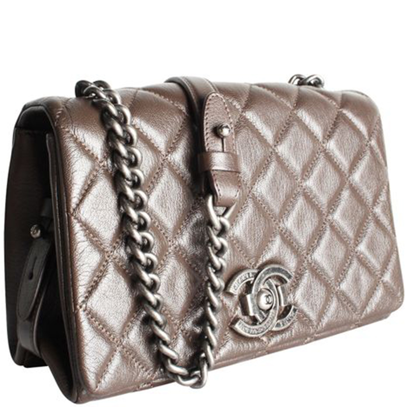 

Chanel Brown Quilted Leather CC Shoulder Bag