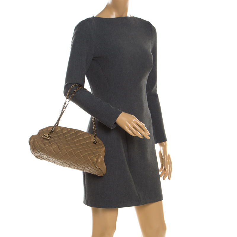 

Chanel Gold Leather Just Mademoiselle Bowling Bag