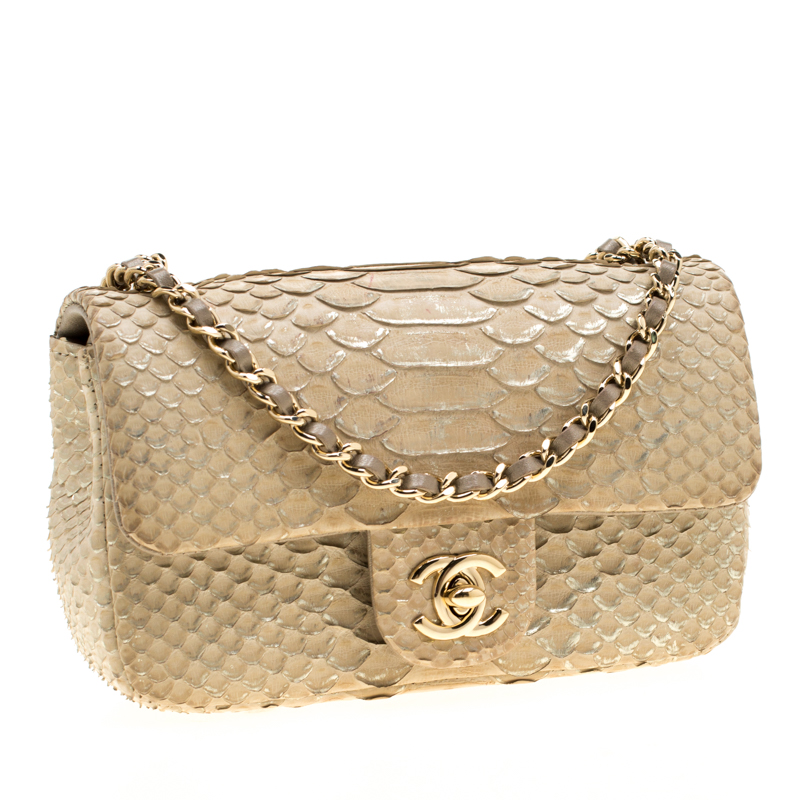 Chanel Beige & Red Perforated Bow Bag - Vintage Lux