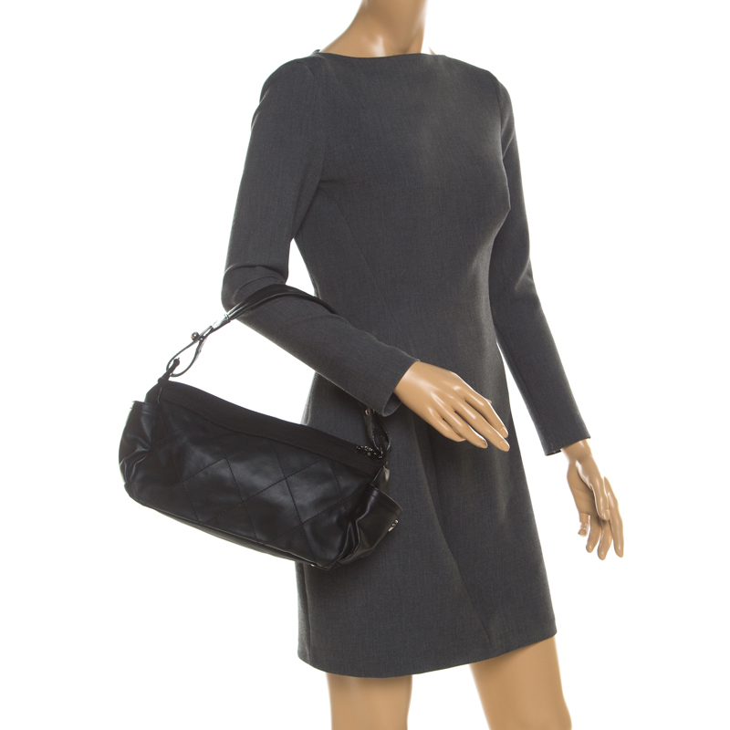 

Chanel Black Coated Canvas Shoulder Bag