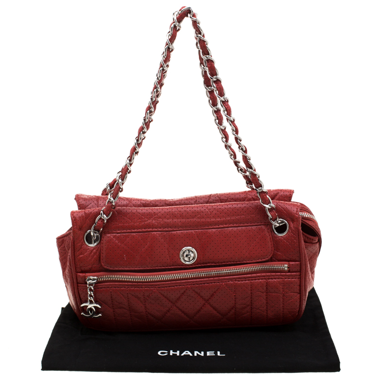 Chanel Red Perforated Leather Camera Bag Chanel | TLC