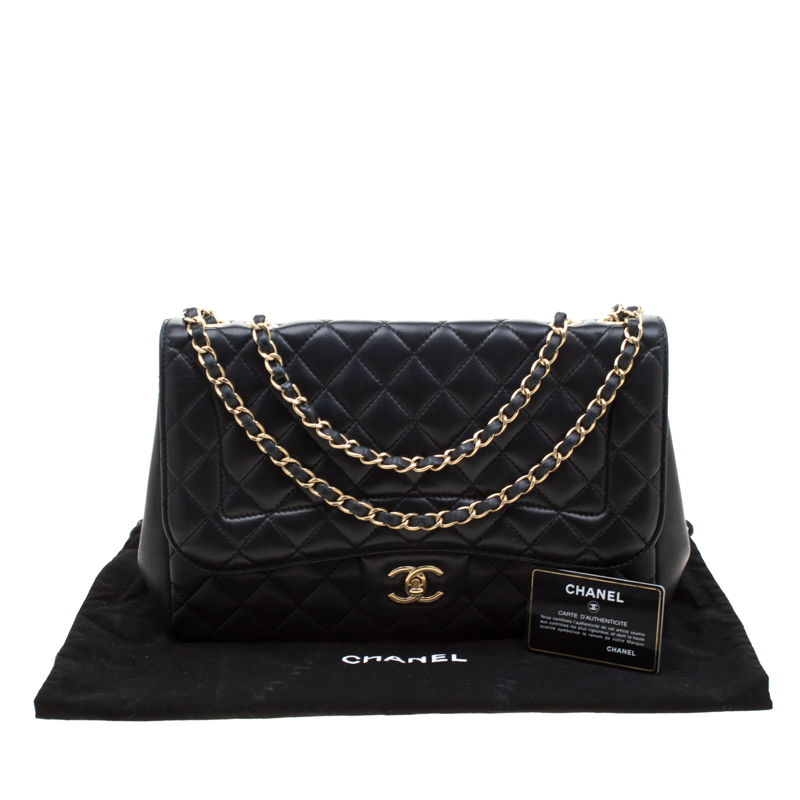 Chanel Black Quilted Leather Jumbo Mademoiselle Chic Flap Shoulder Bag  Chanel