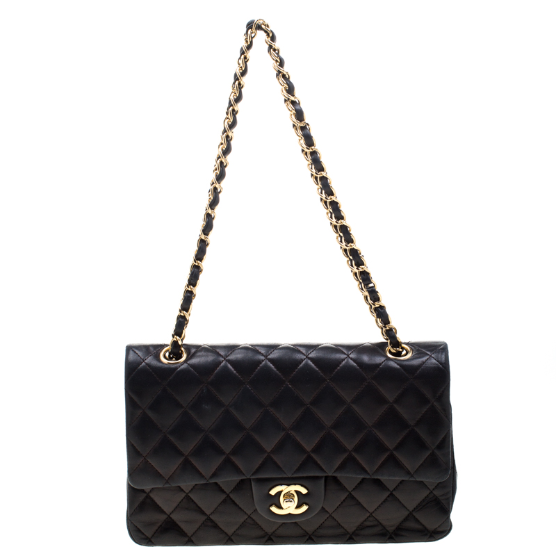 Chanel Black Quilted Leather Medium Classic Single Flap Bag
