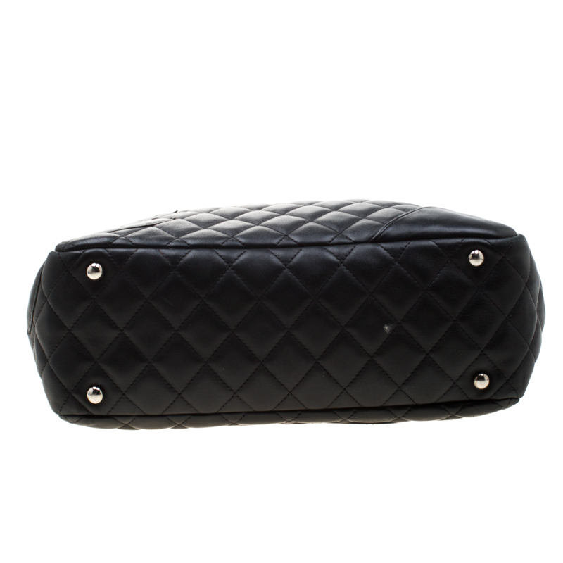 Chanel Black Quilted Leather Cambon Ligne Bowler Bag Chanel