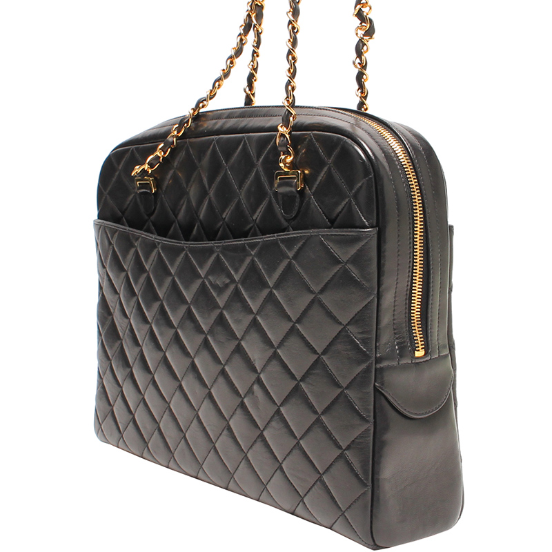 

Chanel Black Quilted Leather Vintage Shoulder Bag