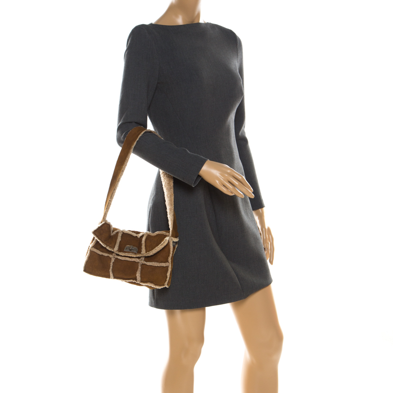 

Chanel Tan/Beige Suede and Mouton Fur Reissue Shoulder Bag