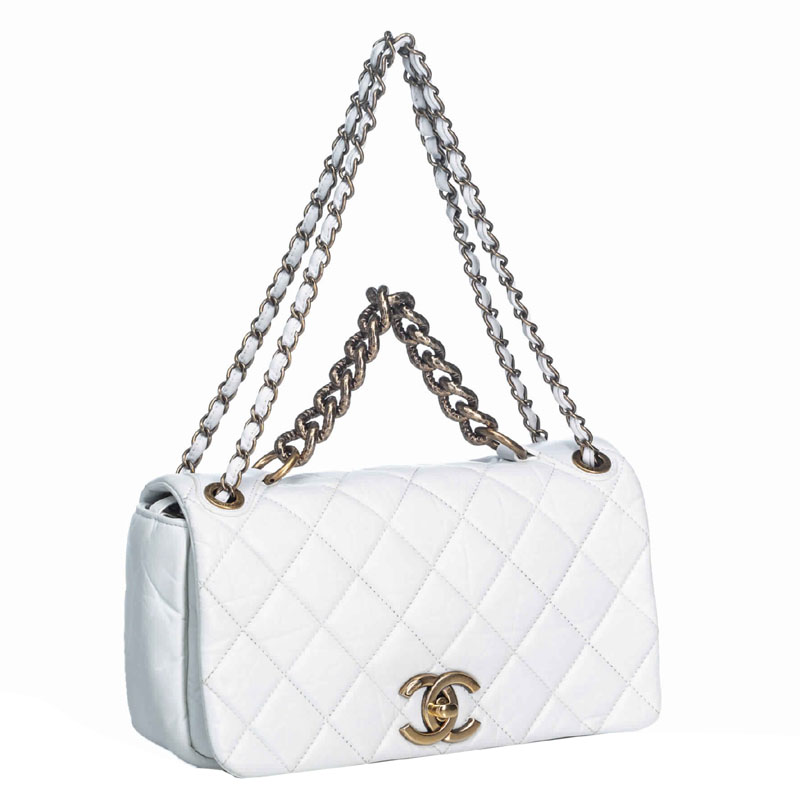 

Chanel White Quilted Leather Paris-Bombay Pondichery Flap Bag