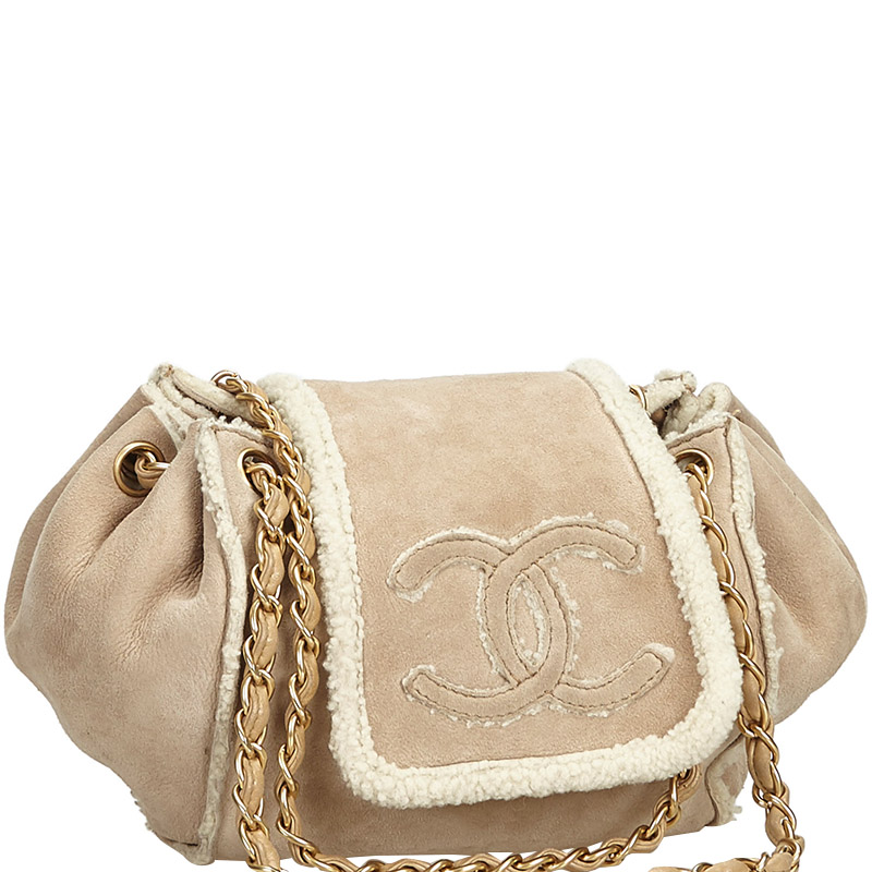 

Chanel Brown Suede Chain Shoulder Bag