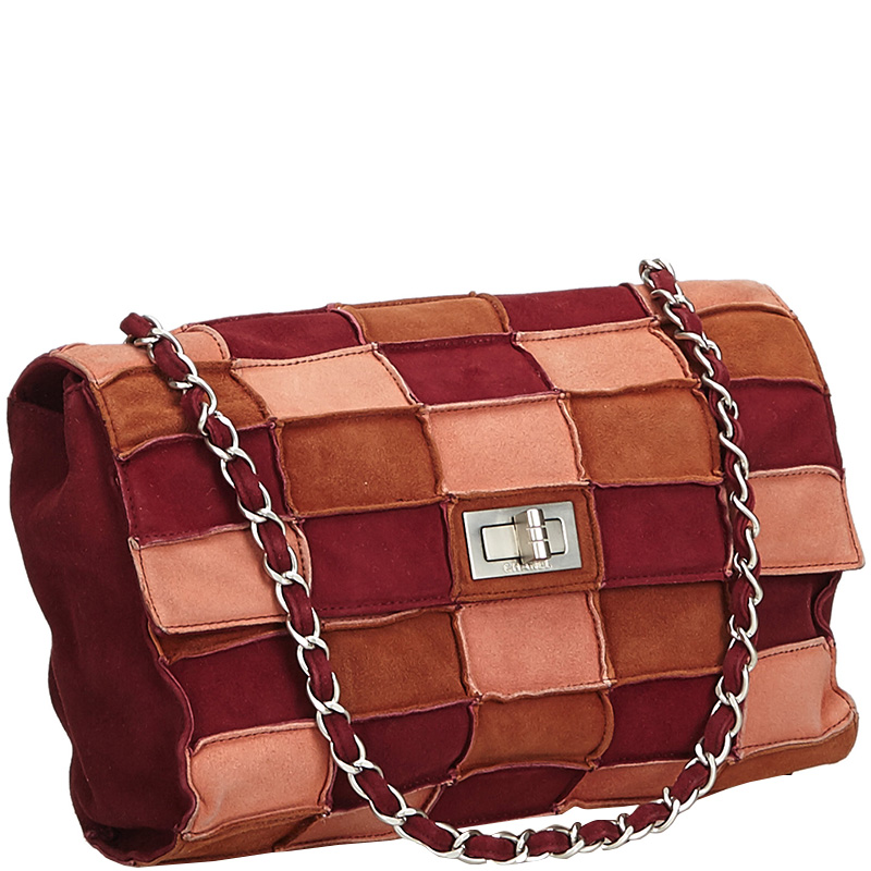 Chanel Multicolor Patchwork Suede Small Reissue Flap Shoulder Bag Chanel Multicolor Patchwork Suede Small Reissue Flap Shoulder Bag
