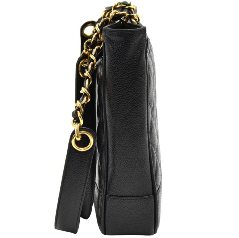 

Chanel Black Quilted Caviar Leather Shoulder Bag