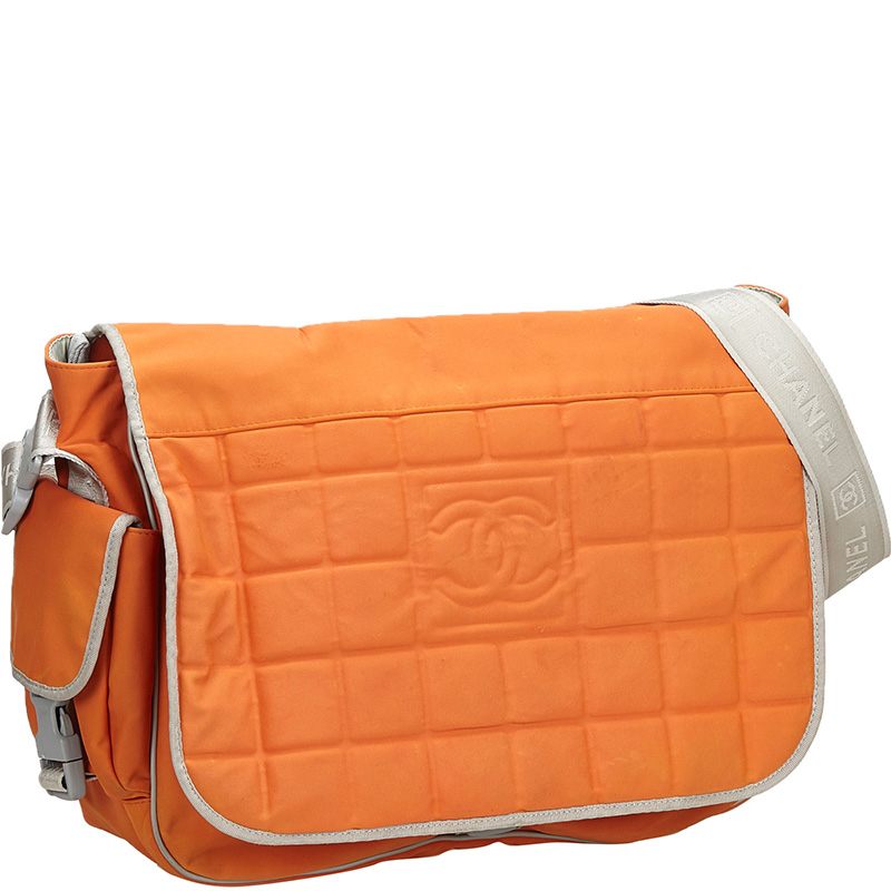 

Chanel Orange Nylon Sports Line Crossbody Bag, Grey