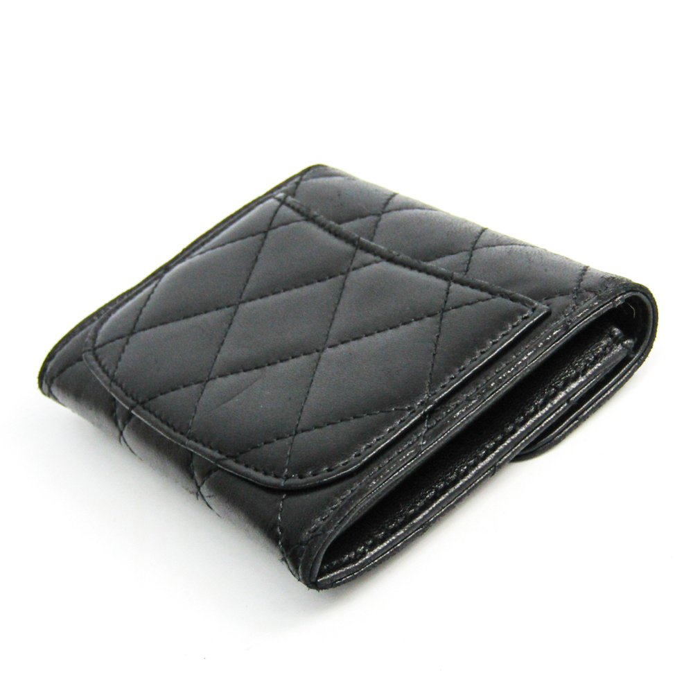 

Chanel Black Lambskin Leather Matelasse Coin Purse