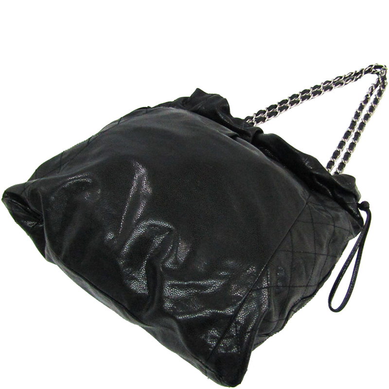 

Chanel Black Caviar Leather CC Chain Shoulder Bag