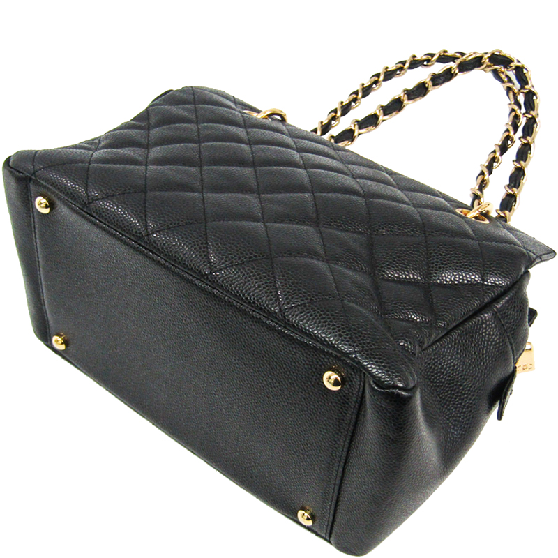 

Chanel Black Quilted Caviar Leather CC Timeless Tote