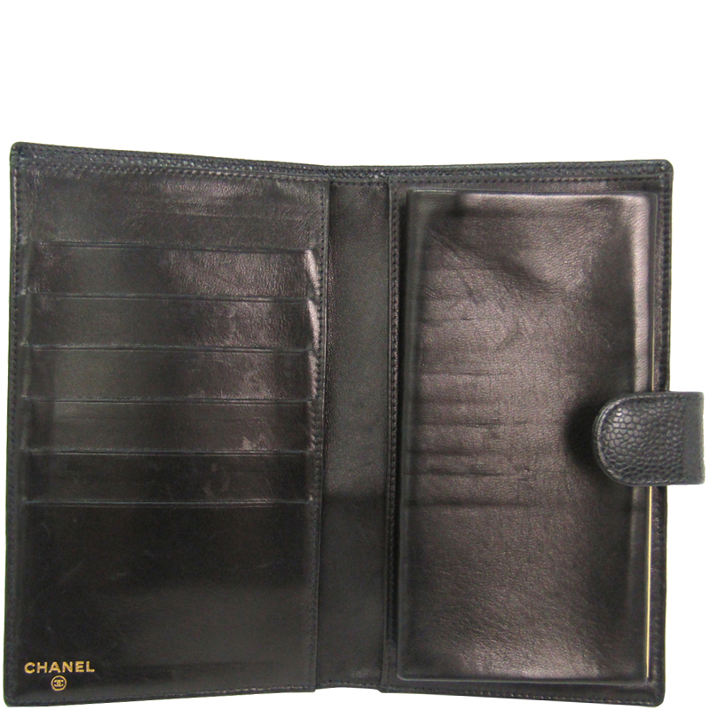 

Chanel Black Caviar Leather CC Long Bifold Wallet