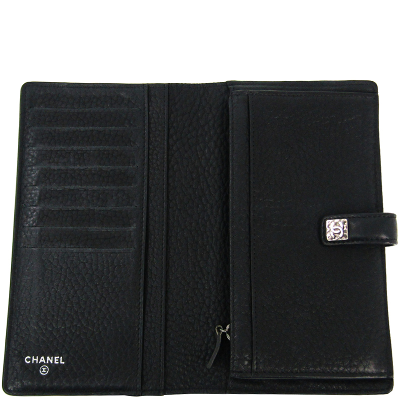 

Chanel Black Leather Long Bifold Wallet