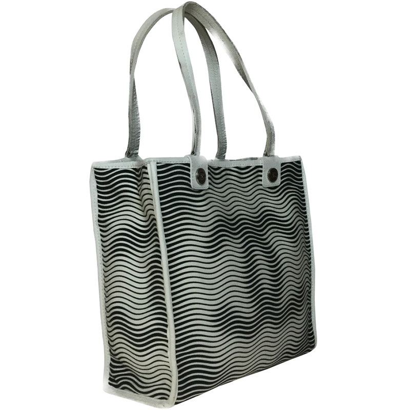 

Chanel Black/White Canvas And Leather Tote Bag