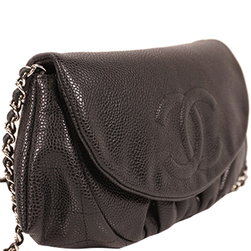 

Chanel Black Quilted Caviar Leather Half Moon Shoulder Bag