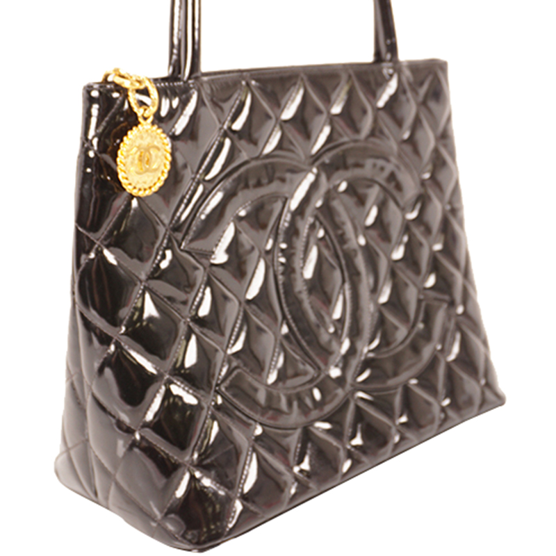 

Chanel Black Quilted Leather Medallion Tote Bag